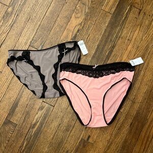 Soma New With Tags Set of 2  Soft Panties Lot Large Bikini & High Leg Lace #0116